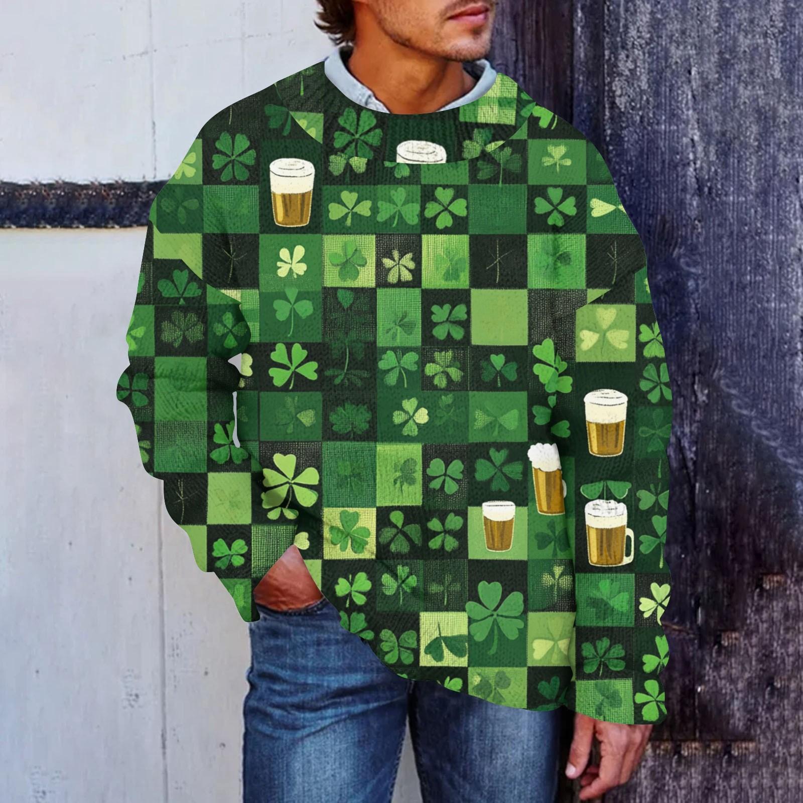 

Мужская мода повседневная с длинным рукавом St. Pacrit Gentle Printed Crewneck Woolen Imitation свитер Цветочный Crewneck Sweatshirt Loose Long Sleeves L