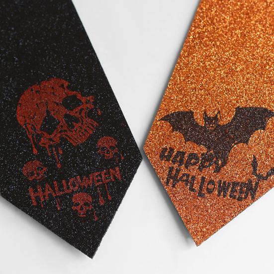 Halloweenská kravata pro děti chlapce Strašidelná oční bulva/Netopýr Kravata se svítícími očními bulvami pro Cosplay kostým Halloweenský párty doplněk