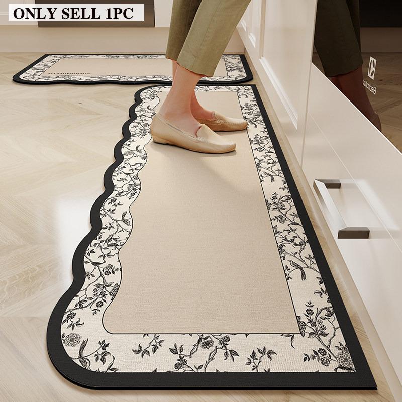 PVC Kitchen Carpet Waterproof Oil-proof Non-slip Leather Floor Mat Minimalist Striped Rug Long Size Home Decor Carpets Alfombra