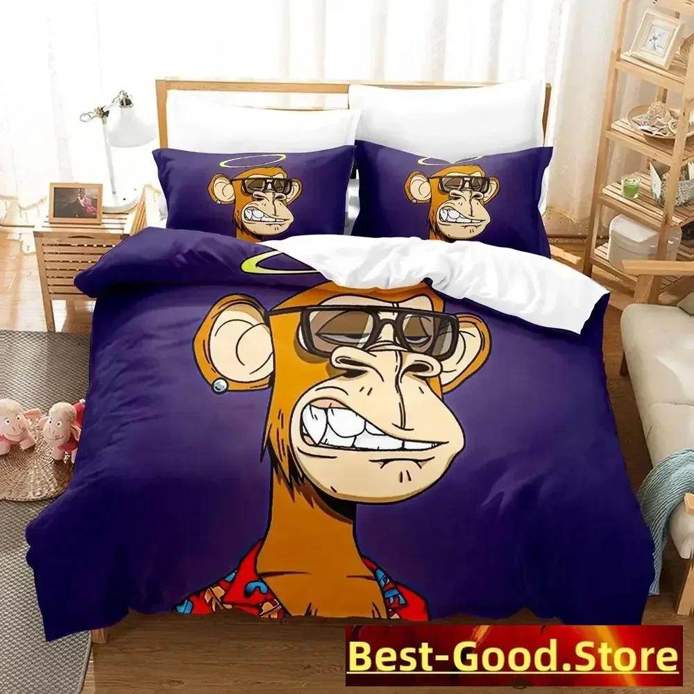 Bored Ape Yacht Club BYAC NFT Bedding Set Printed With Pillowcase Bed Duvet Cover Soft Single Double Queen Super King Size