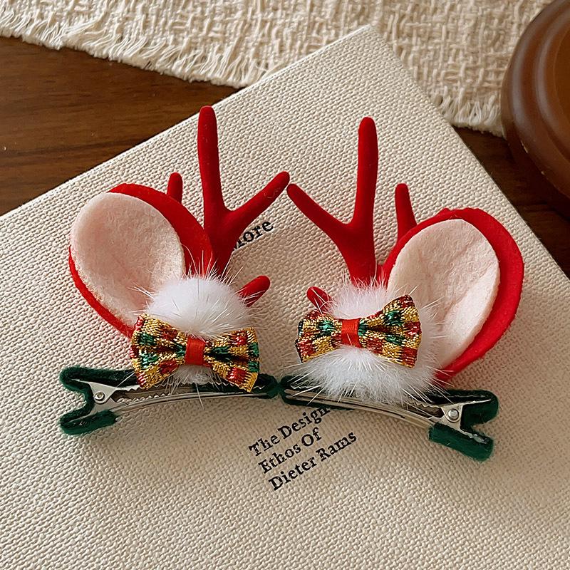 2025 Cute Christmas Elk Antler Hair Clip for Women & Kids – Little Deer Costume Accessory