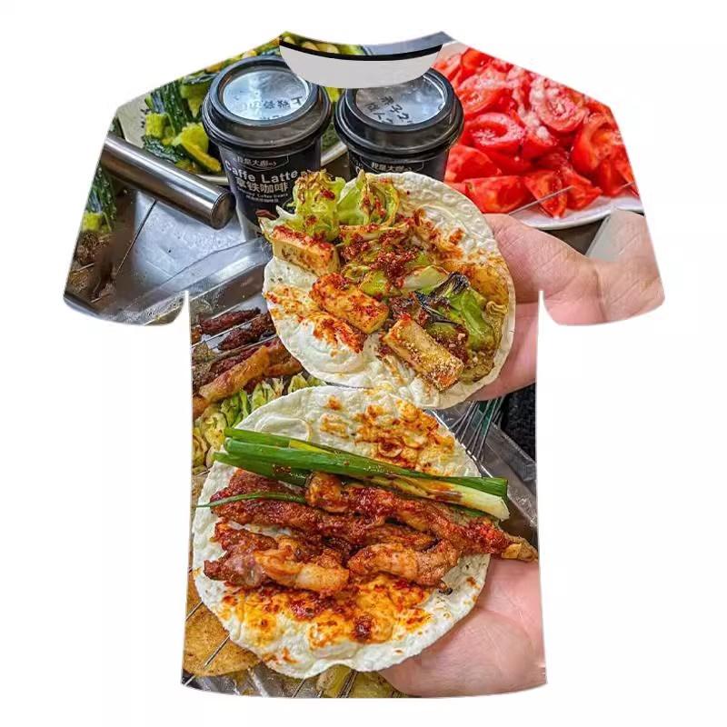 

Food Barbecue Graphic T Shirt for Men Clothing Funny 3D 4XL