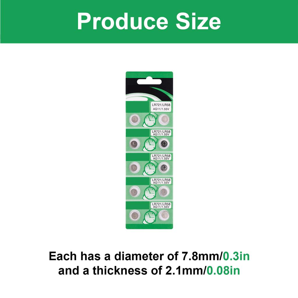 10/20Pieces AG11 LR721 Button Cell Batteries Long Lasting Power Supply For Low Power Devices Like Toys And Remotes