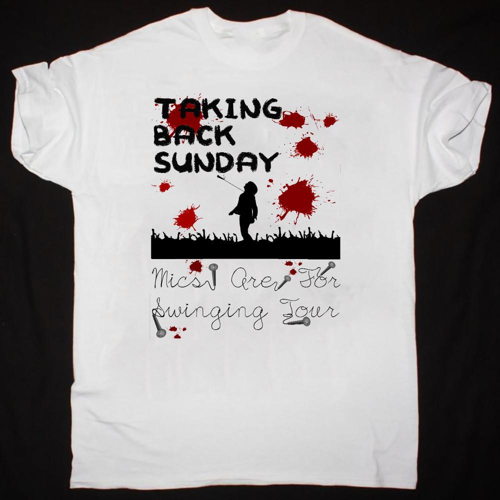 Taking Back Sunday Music For Lovers White T-shirt Tops Tee Cotton S-4XL