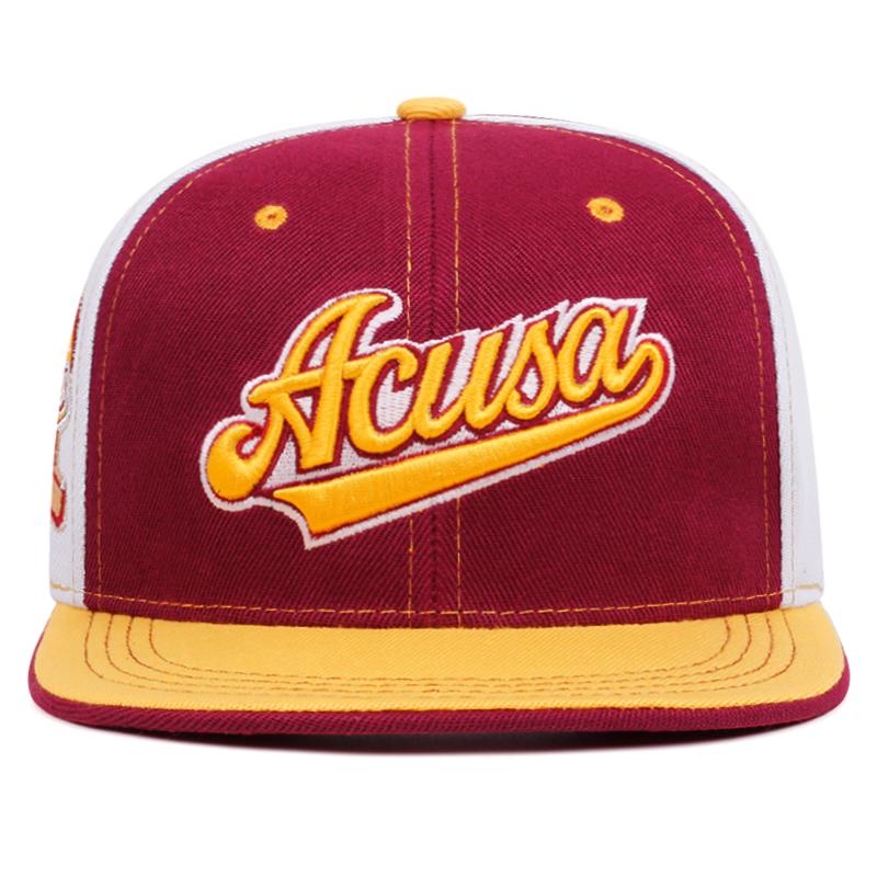 New Acusa Embroidered Men's Color Block Cap Youth Hip Hop Retro Hat Snapback Cotton High Quality Fashion Women's Hat