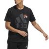 adidas Męski T-shirt Bp3 z nadrukiem logo alfabetycznego, z okrągłym dekoltem, z krótkim rękawem, czarny HN9043