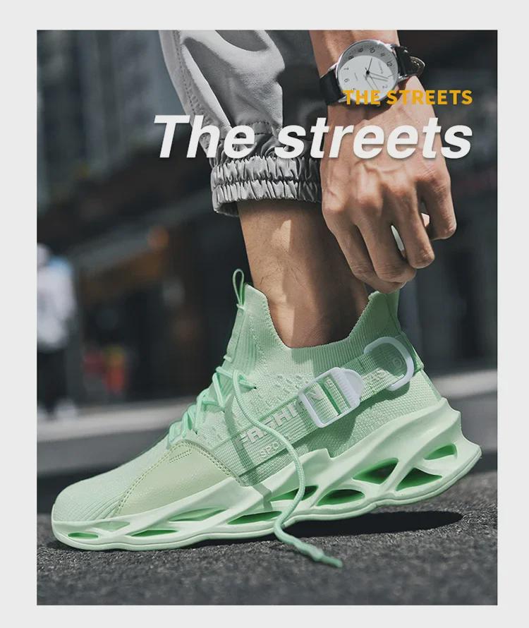 Men’s Large Size 46 Flyknit Mesh Casual Running Shoes - Breathable Trendy Spring Sports Sneakers