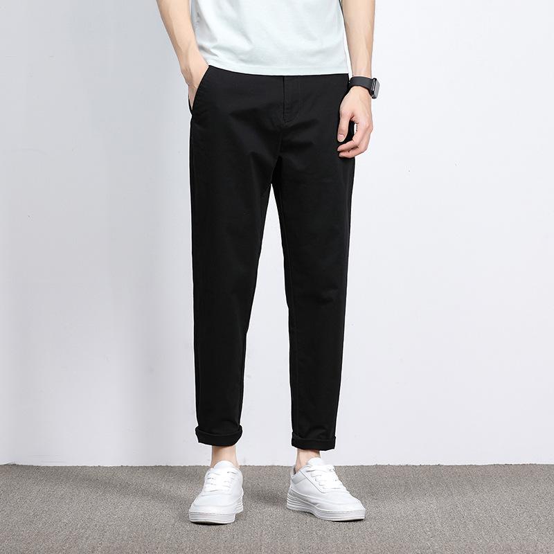 Men's 2023 Spring/Autumn Loose Straight Cotton Casual Trousers - Trendy Korean All-Match Style