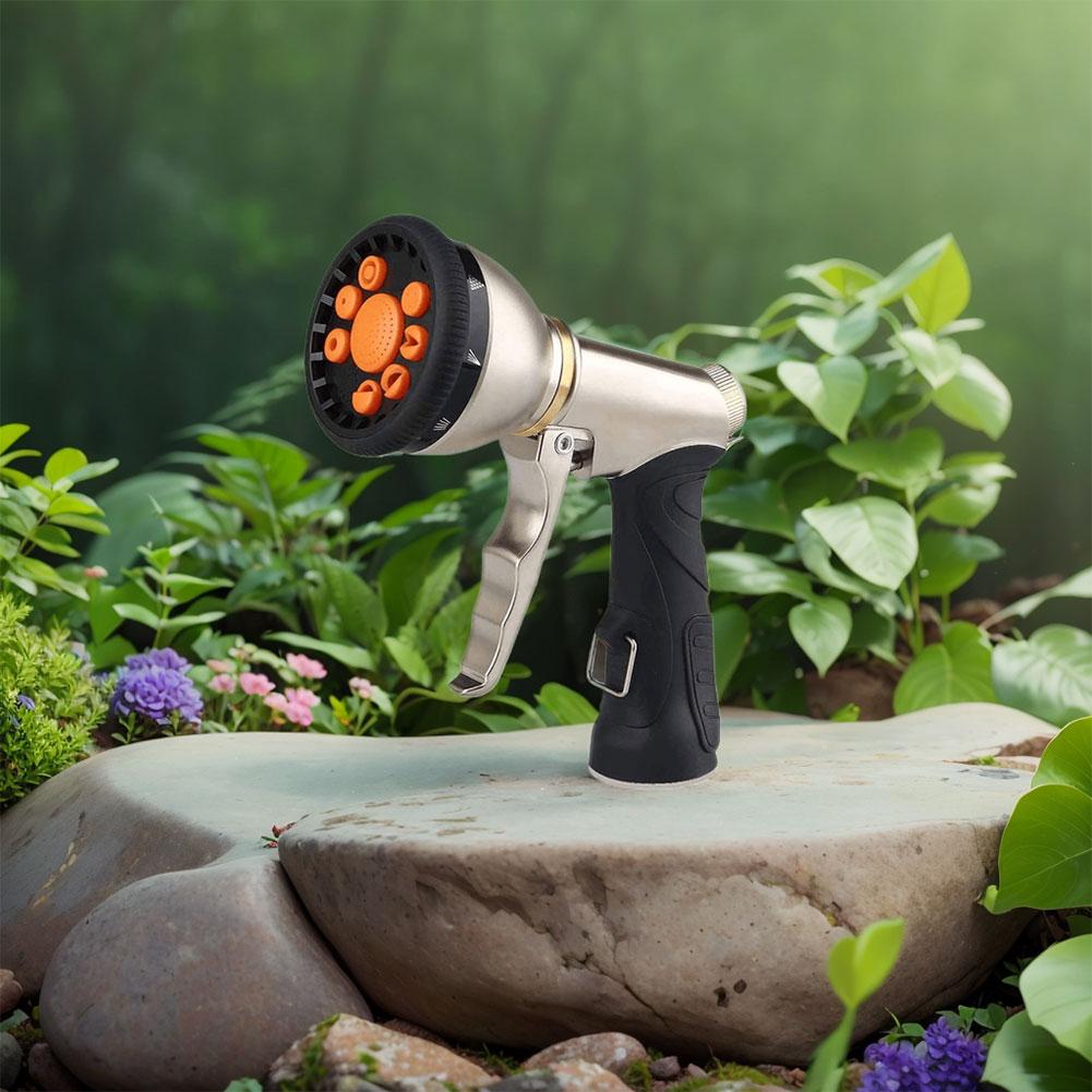 Hose Spray Nozzle Slip Resistant Heavy Duty Metal Hose Nozzle Multifunctional High Pressure Water Sprayer for Garden Washing Car