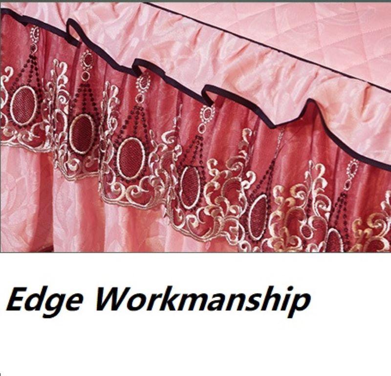 Winter High-grade Thicken Velvet Quilted Bed Skirt Embossing Bedspread King Size Soft Plush Bed Cover Not Including Pillowcase