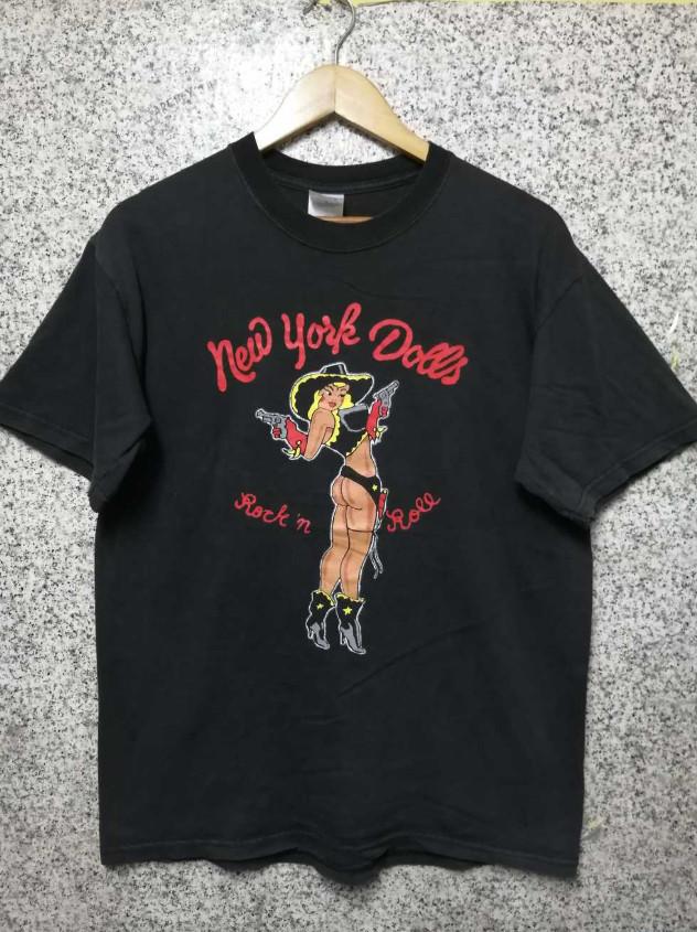 Футболки с группами VINTAGE NEW YORK DOLLS Унисекс Рубашка Взрослая Футболка BT855 XXL