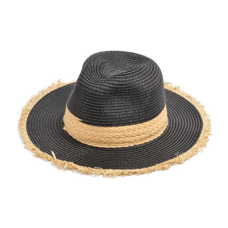 Summer Panama Hat With Wide Brim For Beach And Outdoor Sun Protection