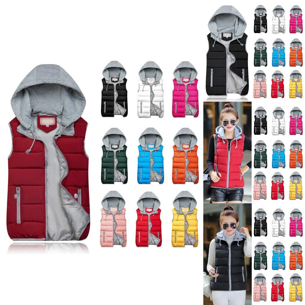 Stylish Women Sleeveless Jacket Vest Hooded Quilted Bodywarmer For All Seasons