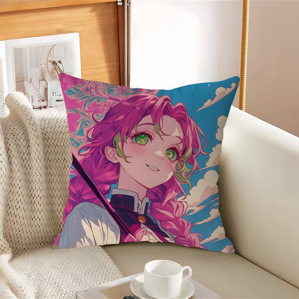 DemonS Slayer KanrojiS Mitsuri Pillow Case Removable Washable Cushion Cover – All-Season Soft Linen