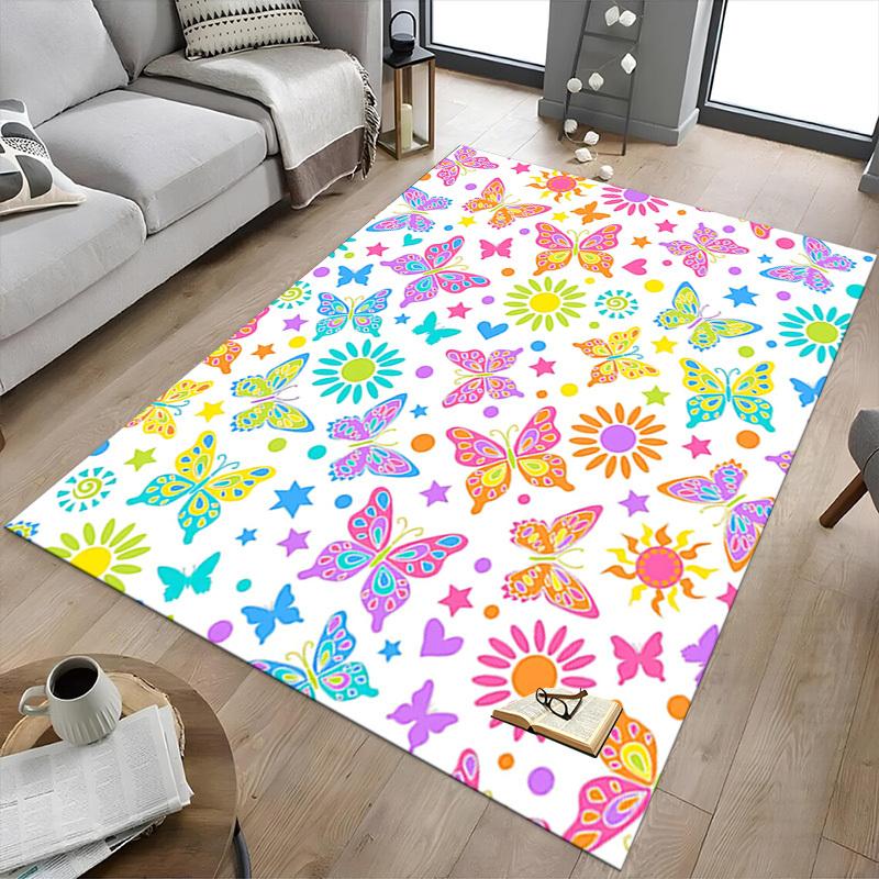 1PC Butterflies Flowers Extra Large Non-Slip Floor carpet, Office, family, bedroom, Studio - Large Area RugJ0375