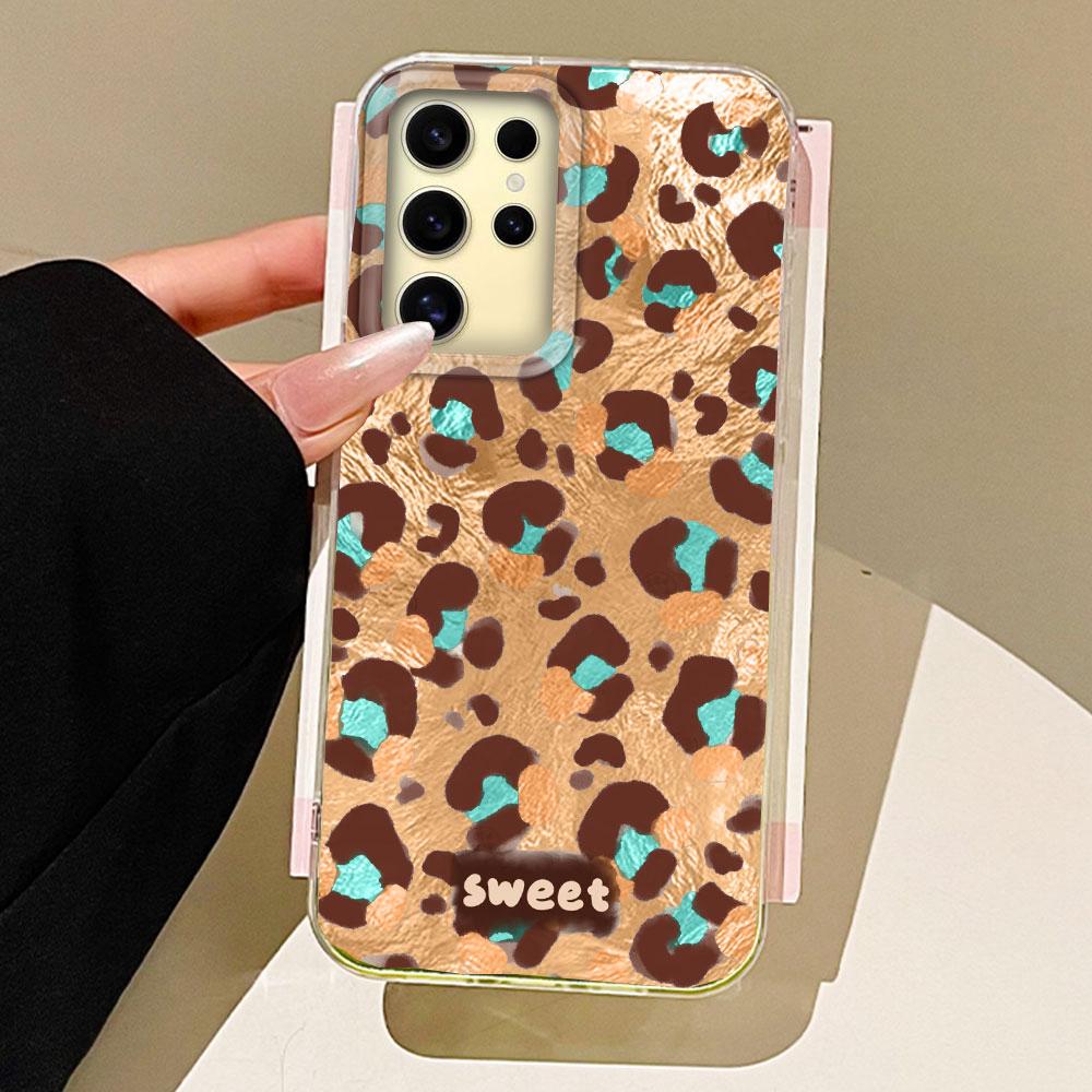 Vintage Pink Leopard Print Girls Women Girls Phone Case for Samsung Galaxy S25 Edge S24 S23 S22 S21 S20 FE Plus Ultra Back Cover