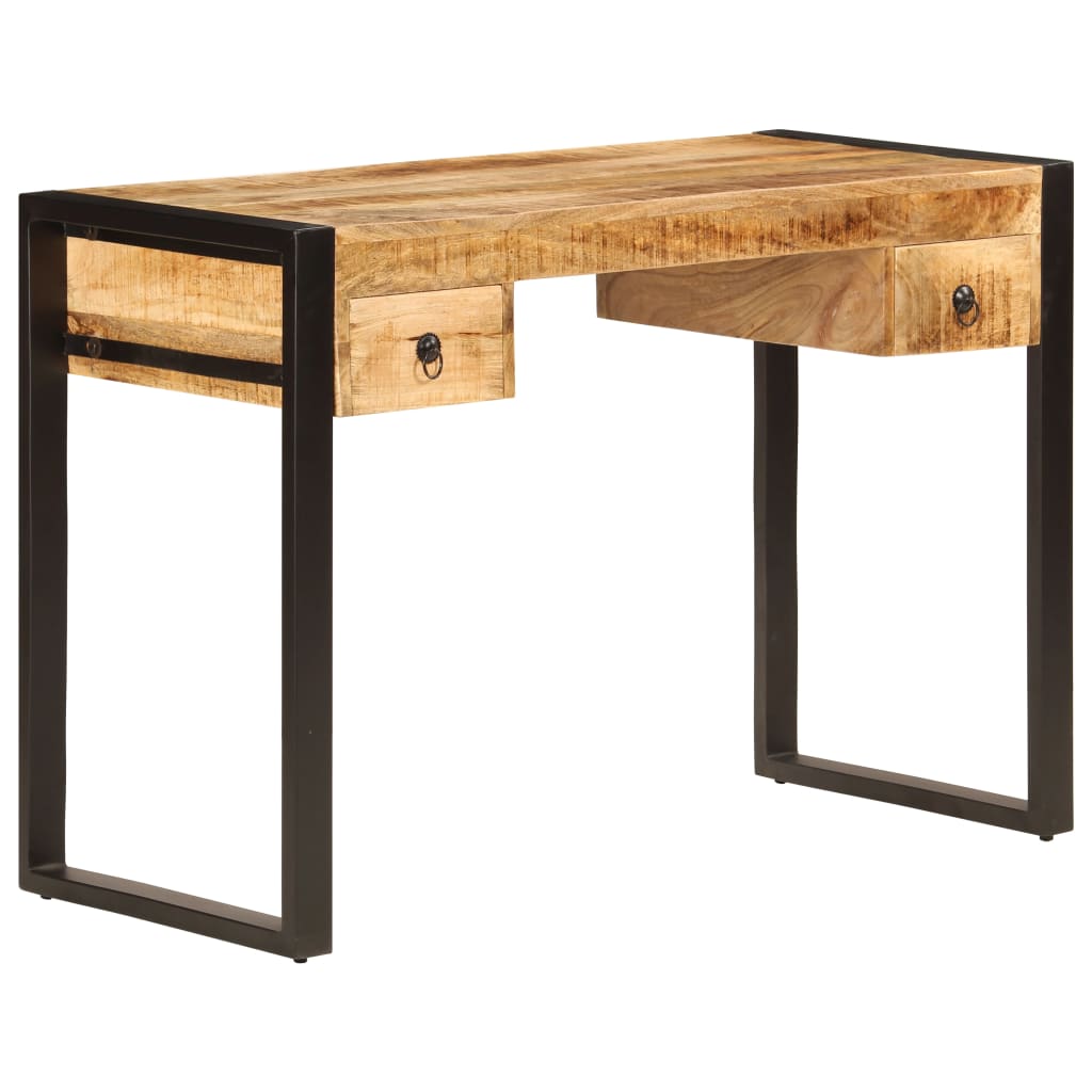 Mango Wood Solid Desk with 2 Drawers 110 X 50 X 77 Cm