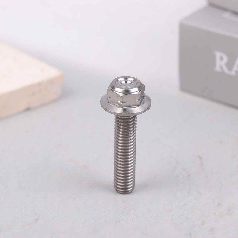 Titanium Alloy Flange Head Screw M6M8M10 Motorcycle, Car Modification, Weight Reduction, External Hexagonal Screw
