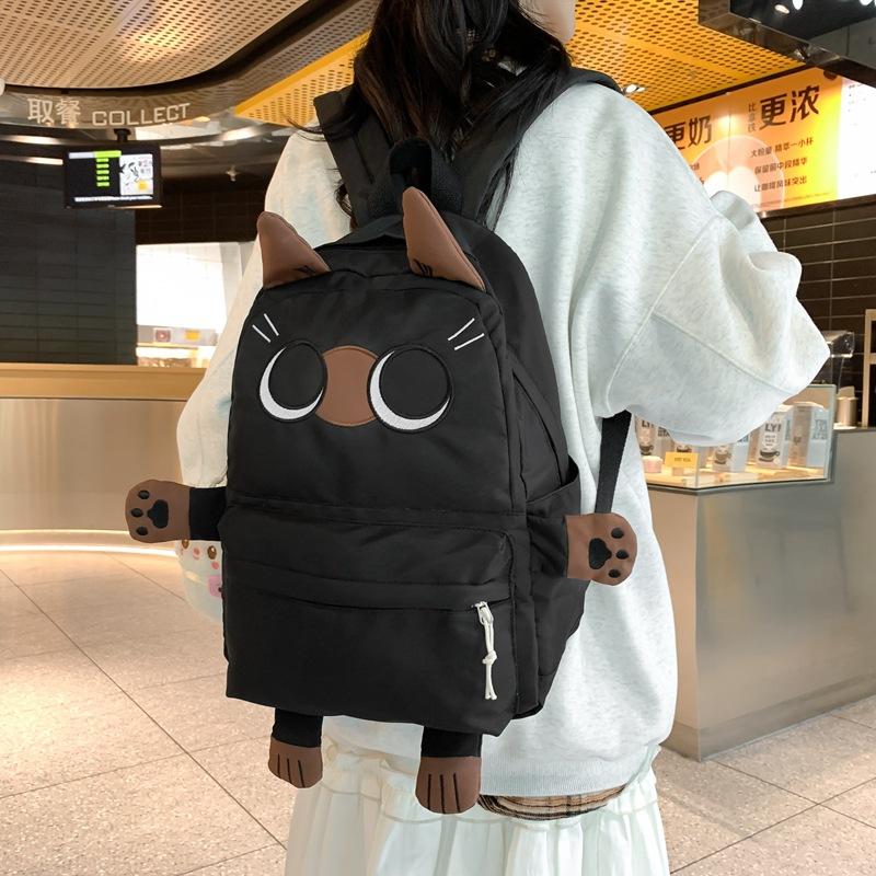Schoolbag Japanese Ins Cartoon Cat Backpack Female Primary and Secondary School Schoolbag Large Capacity Cute Girl Backpack