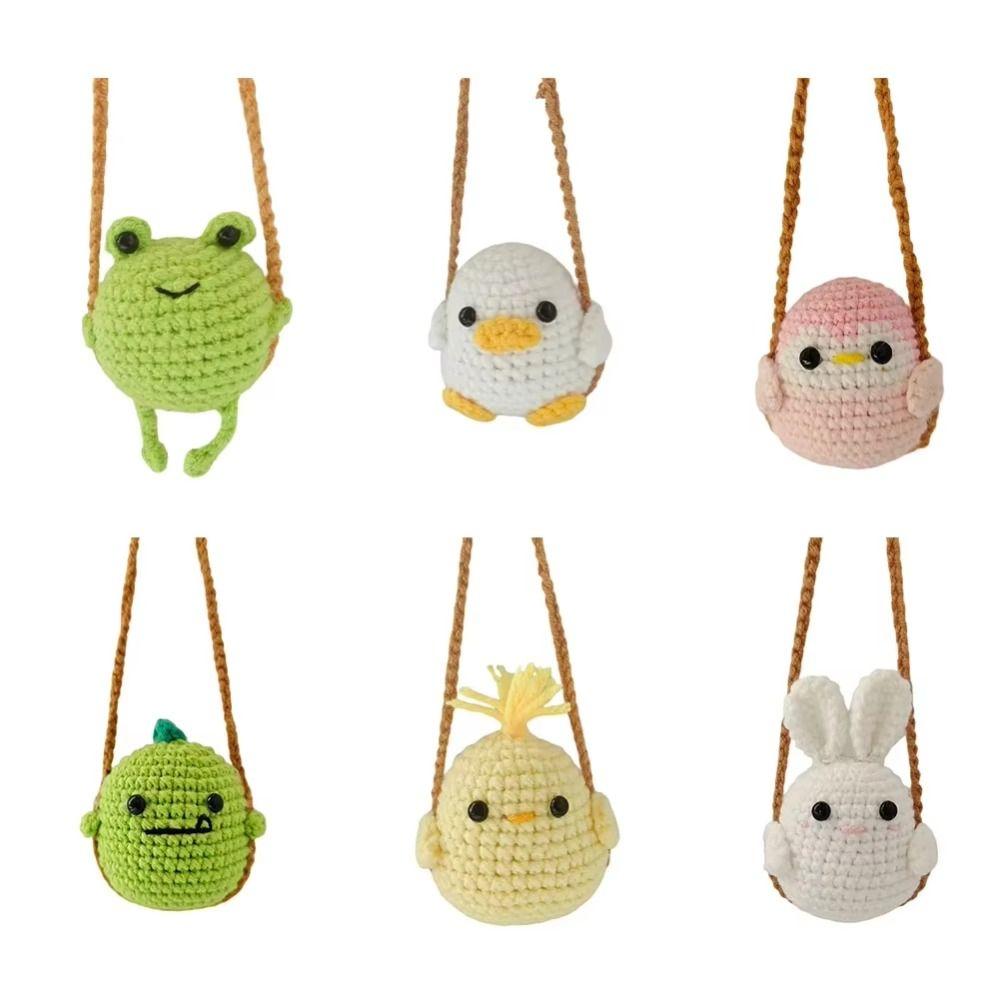 Duck Chick Mini Knitting Ornament Handmade Car Decoration Knitted Hanging Decor  Birthday Gift
