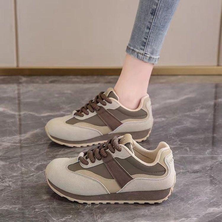 

Retro muffin sole German training shoes women s 2025 autumn new versatile color matching platform casual board shoes women s sports running shoes 35 темно-коричневого