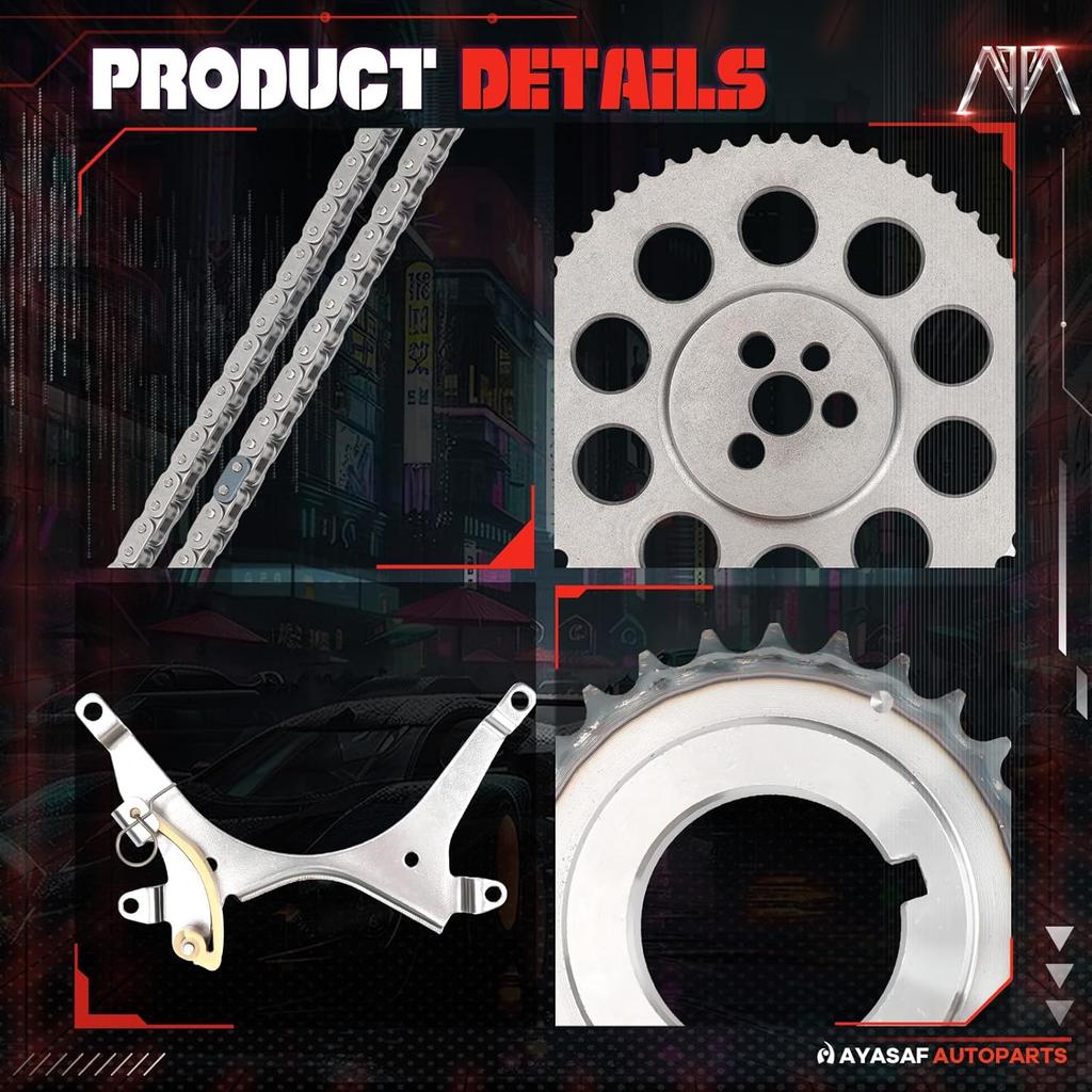 MAYASAF Engine Timing Chain Kit for Chevy Astro 1999-2003, Blazer 1999-2003, Express 1500 1999-2003, Express 2500 1999-2003, for GMC Sonoma