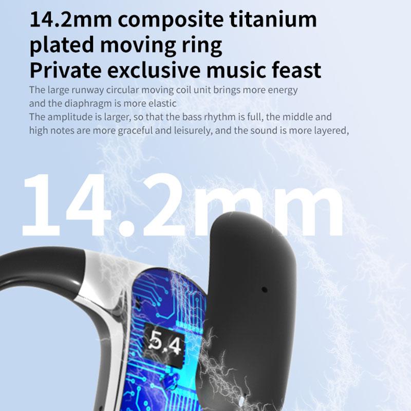 Căști Wireless cu Cârlig pentru Ureche, Fără Durere, Set de Căști Sport HiFi cu Anulare a Zgomotului, Stereo, pentru Muzică, cu Microfon HD, Latentă Scăzută, Impermeabil