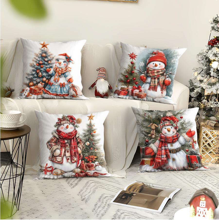 Christmas Pillow Case Home Nap Lumbar Pillow Pillow Sofa Bedside Cushion Cover Pillow Case