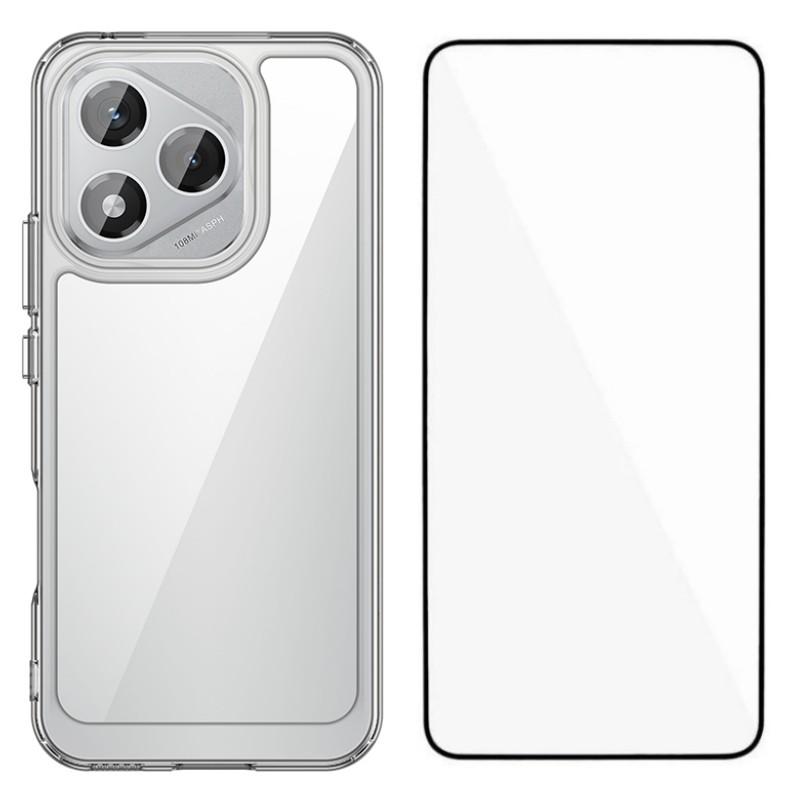 

Чохол для Honor 400 Lite WANLONFENG Серії MF Прозорий чохол для телефону з ТПУ та акрилу з плівкою із загартованого скла Transparent