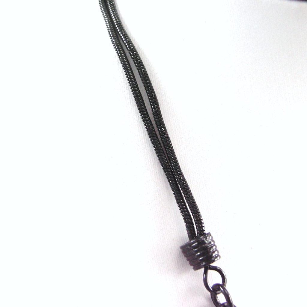 NOA [G5947] - Designer Necklace 'Harlequin' Green Black