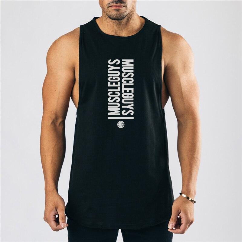 Muscleguys Ärmelloses T-Shirt Herren Baumwolle Atmungsaktiv Tanktop Sommer Leicht Locker Sport Fitness Weste