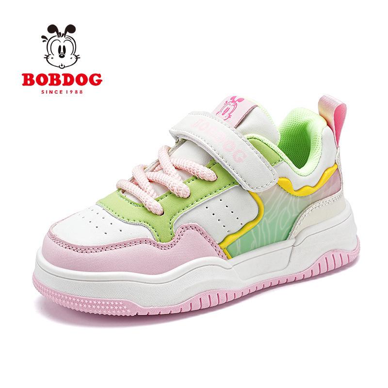 Bobodou Girls' Breathable Leather Canvas Shoes - Versatile Casual Sneakers for Spring and Autumn