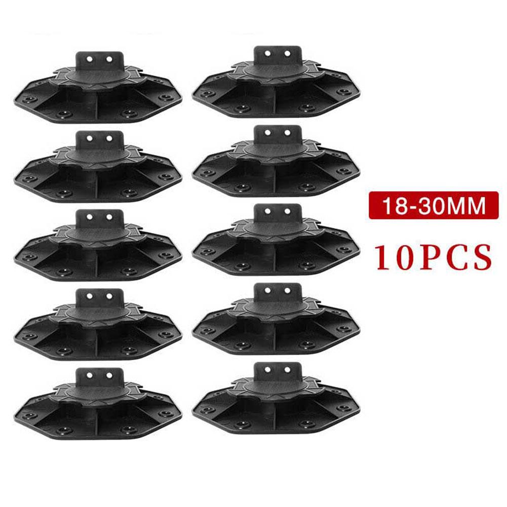 10Pcs Deck Support Base Height Adjustable Plastic Deck Lift Support Base 18-30mm 30-60mm Decking Pedestal Riser Bearing Support
