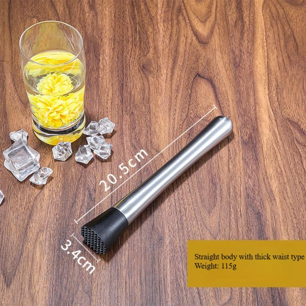 

Stainless Steel Ice Muddler KFS-008 Lemon Masher Cocktail Muddler Bar Tool for Drink Mixing Bar & Restaurant Use KFS-008 Thick handle срібний