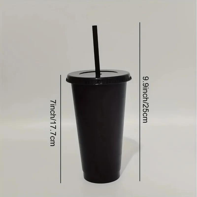 5pcs Tumblers With Lids And Straws Reusable Plastic Cups Iced Coffee Large Water Bottle Party Cold Mug Summer Drinkware