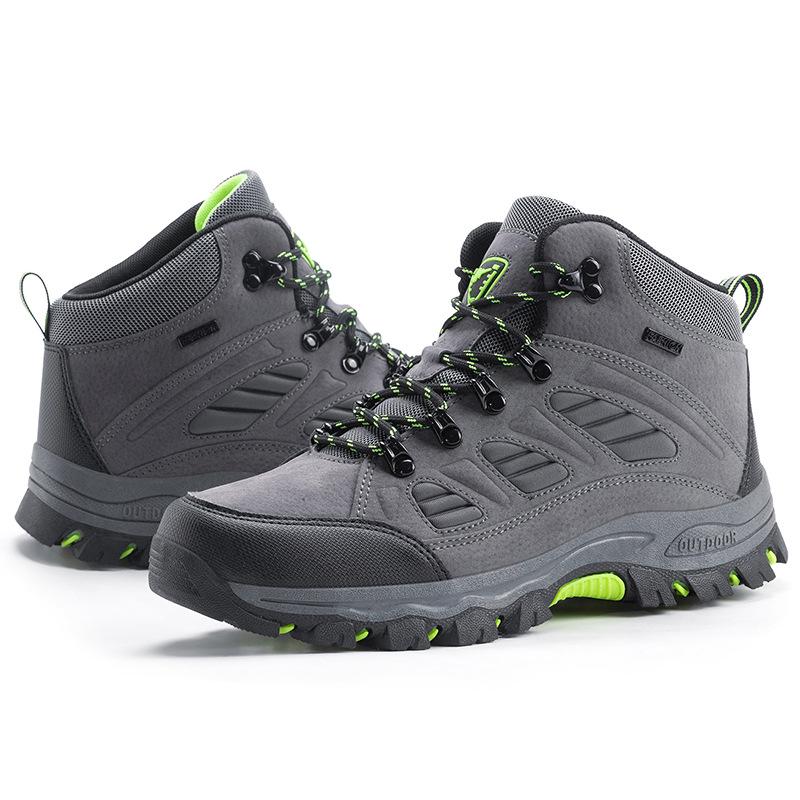 Men s Mid-Top Plus Velvet Warm Hiking Sneakers for Autumn and Winter 45 темно-серого