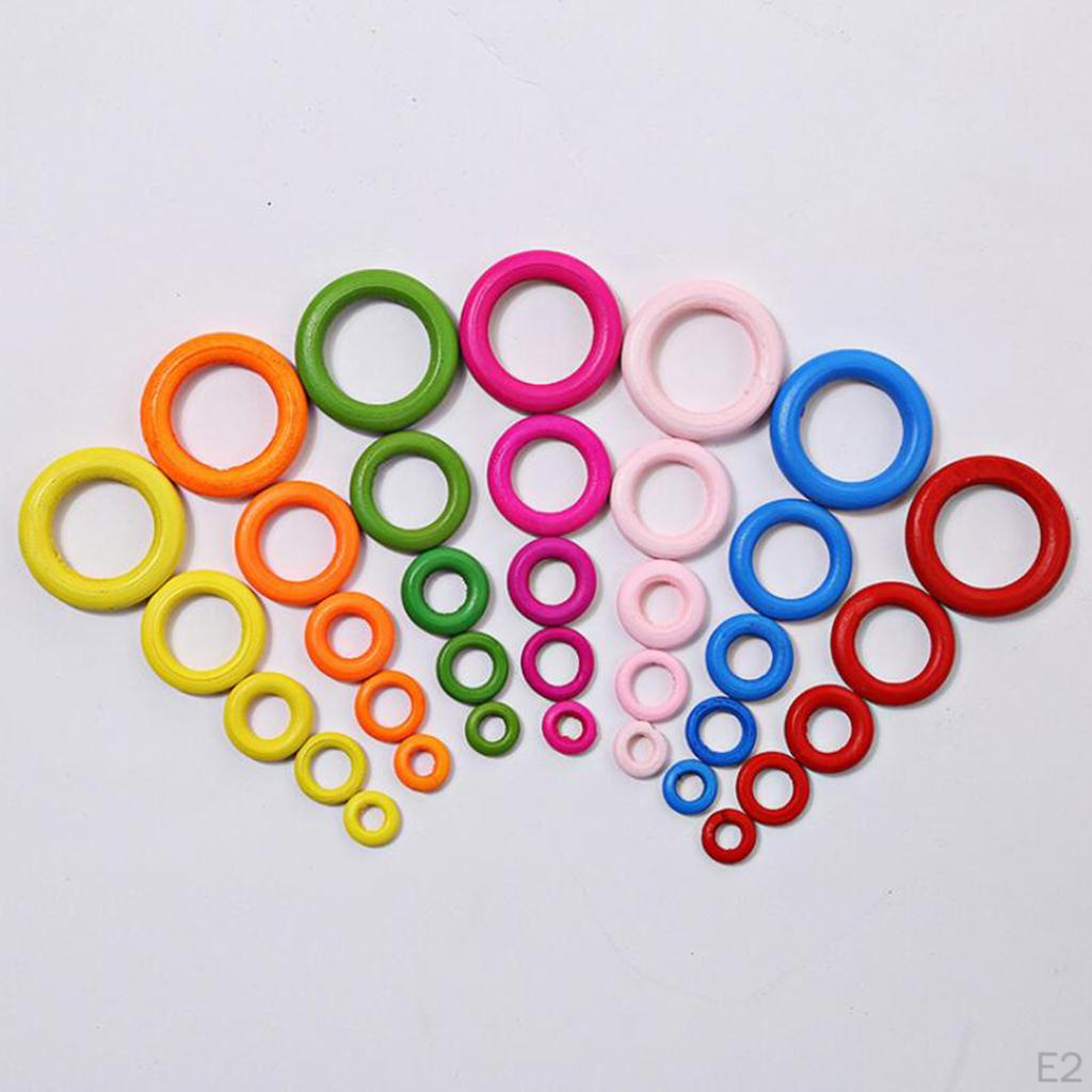 100 Pcs Wooden Ring Teething Rings Children Play