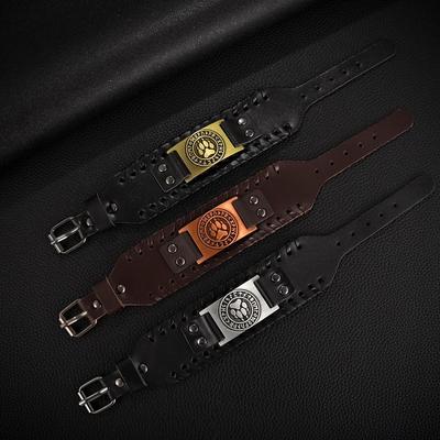 Armband i PU-läder Europeisk och Amerikansk Punkstil Björn Djurformad Armband för Män