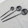 6Pcs/Set Black Cutlery Set Stainless Steel Dinnerware Spoons Set Coffee Dessert Spoon Dinner Tableware Set Kitchen Silverware Set