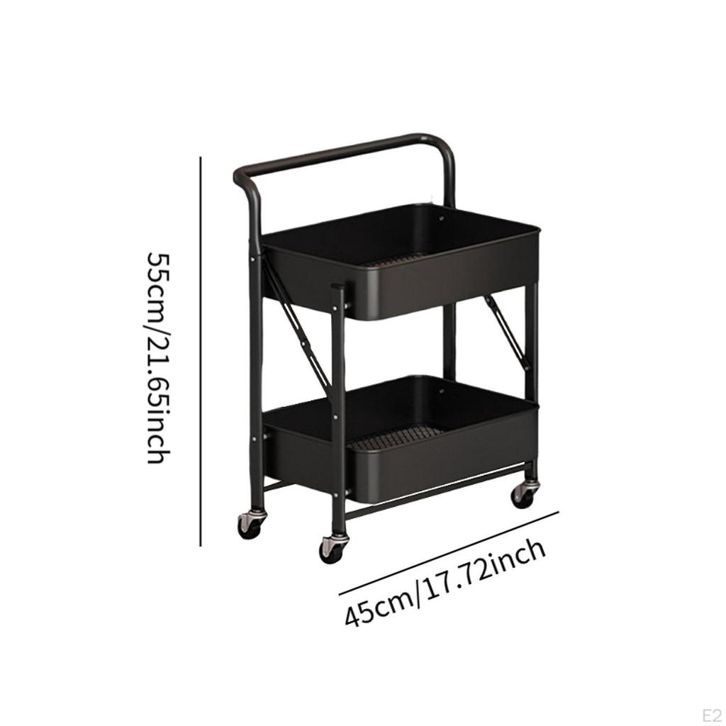 Carro Rodante con Ruedas Cesta de Frutas Verduras Plegable Gran Capacidad Organizador Multifuncional