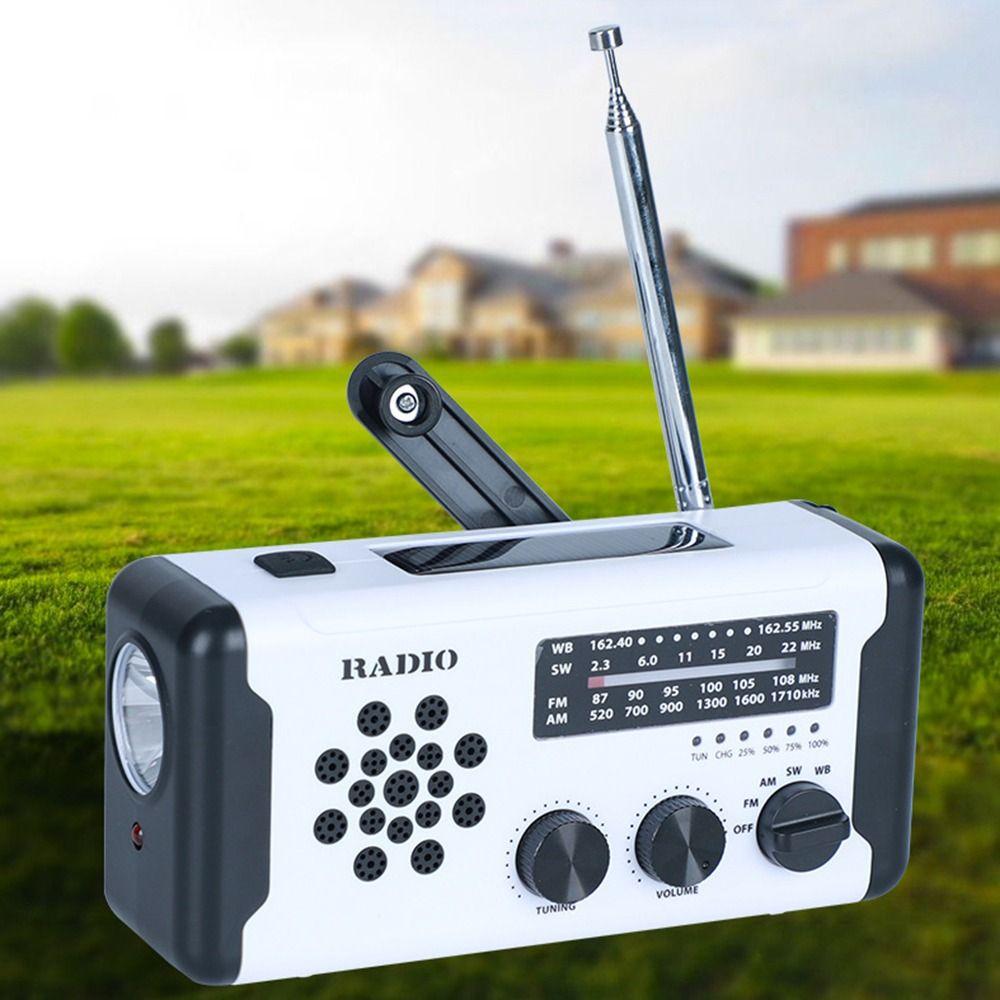 USB Charger Hand Crank Radio SOS Alarm LED Flashlight Emergency Weather Radio  Disaster Prevention