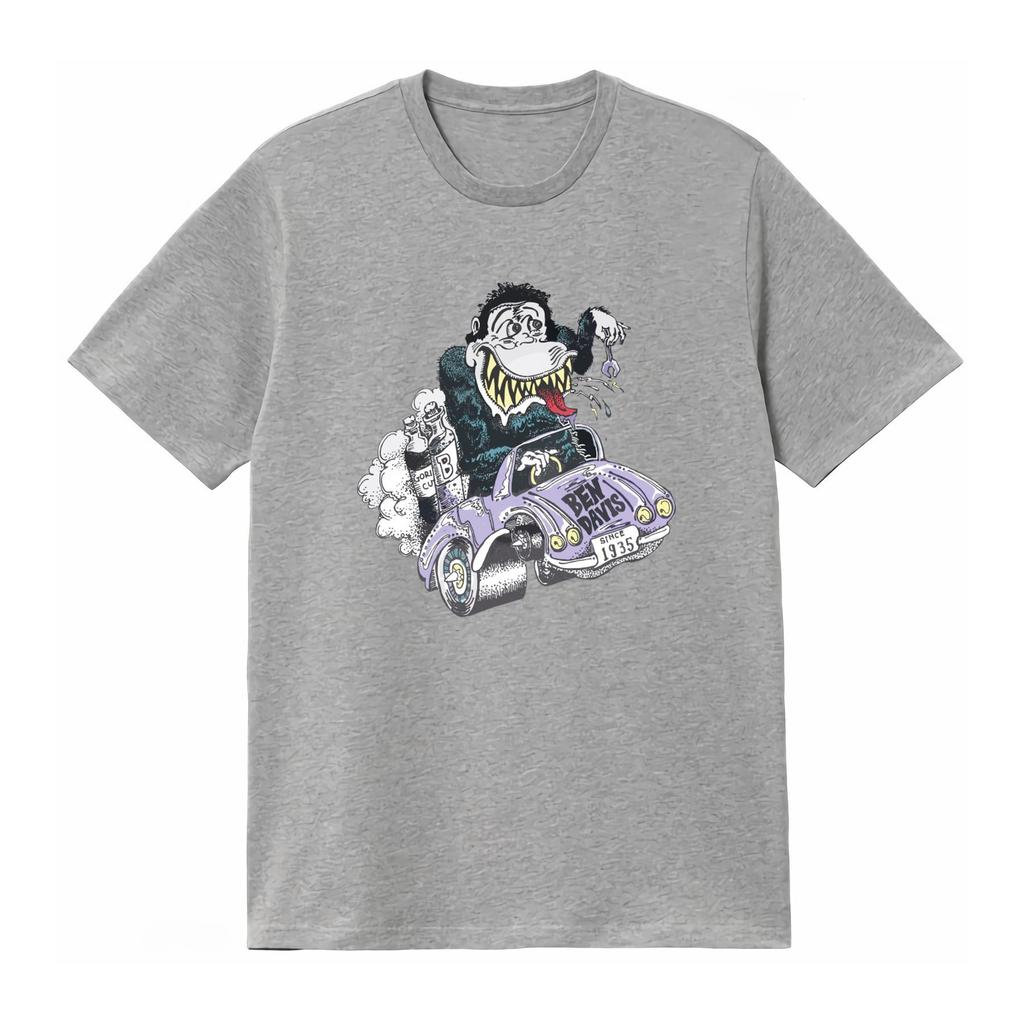 Ben Davis T Shirt Unisexs Classic Car Gorilla Print Cotton White Comfortable Casual Unisexs Clothing and Womens 2026 Summer T Shirt