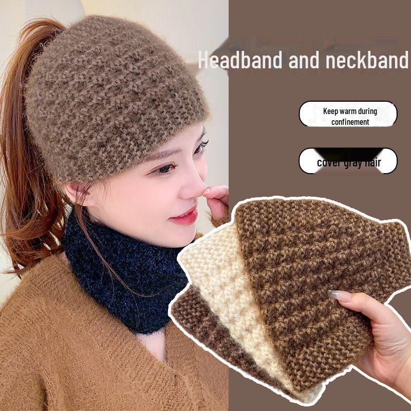 Women's Knitted Headband & Wool Earmuffs: Autumn/Winter Cycling Hat for Thin Face