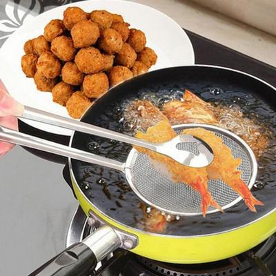 Filter Spoon With Clip Stainless Steel Colander Oil-Frying Filter Fried