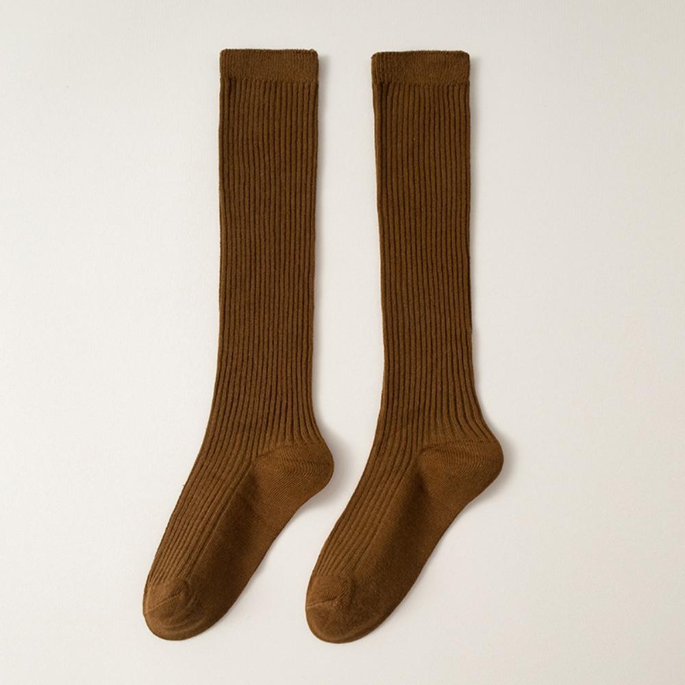 Seamless Girls Knee High Socks Solid Toddler Soccer Socks Korean Dress Socks for Kids