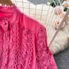 Design Crochet Temperament Long Sleeve Shirt Top Autumn Women's Loose Shirt