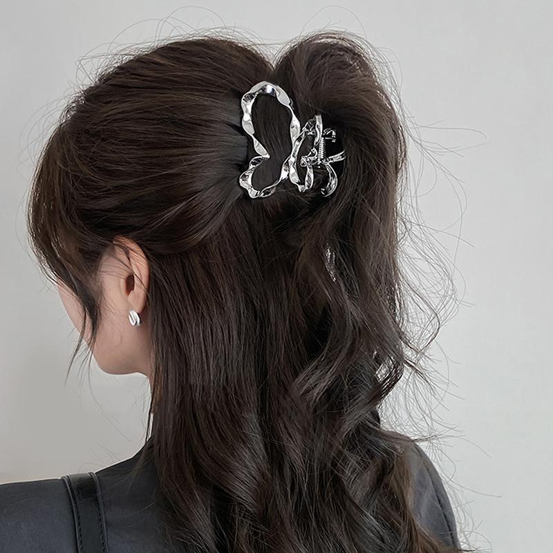 Irregular Metal Butterfly Hair Clip Hollow Out Hair Claws Clips Hairpin Shark Clips Women Girls Headdress Hair Accessories Gift