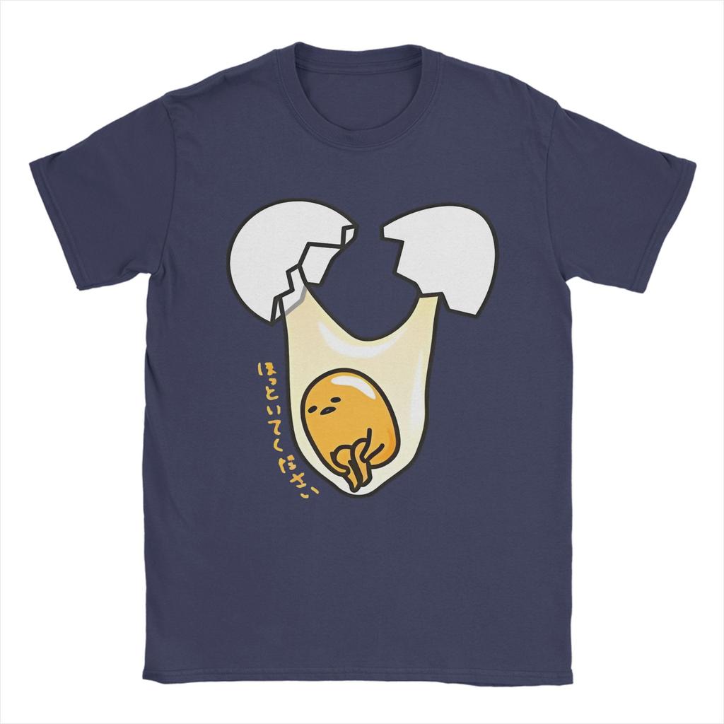 Retro Cute Gudetama Design  Tshirts Unisex Round Neck Short Sleeve Tops  Cotton Summer Clothes