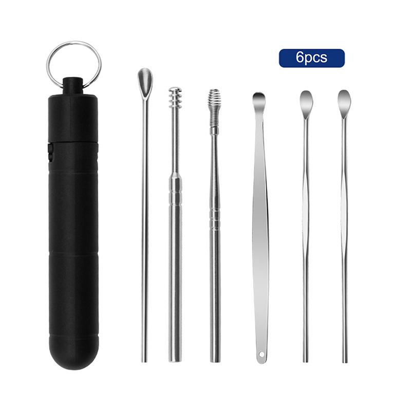 6/7/9Pcs Ear Cleaner Wax Pickers Earpick Wax Remover Curette Ear Pick Cleaner Kit Spoon Care Ear Clean Tool