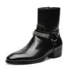 mens luxury fashion high chelsea boots designer pointed toe shoes cowboy genuine leather boot punk hip hop long motorcycle botas
